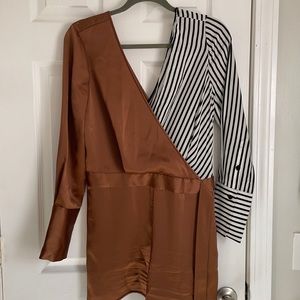 Long sleeve color block romper